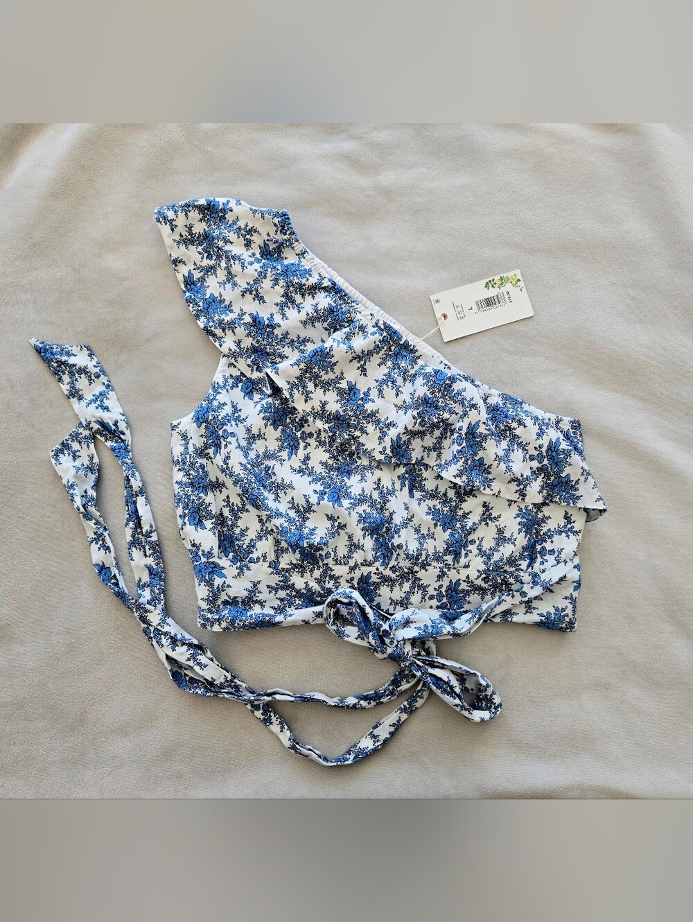 Chelsea & Violet Cotton Floral One Shoulder Top